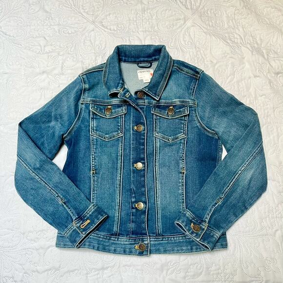 Crewcuts Heart Patch Denim Jean Jacket Size 10 - Picture 2 of 5